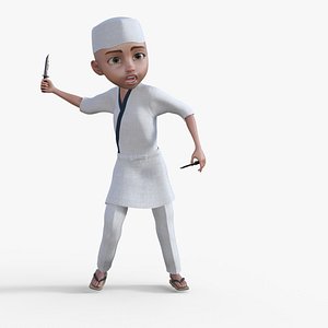 Cartoon Chef Cook Rigged 3D model