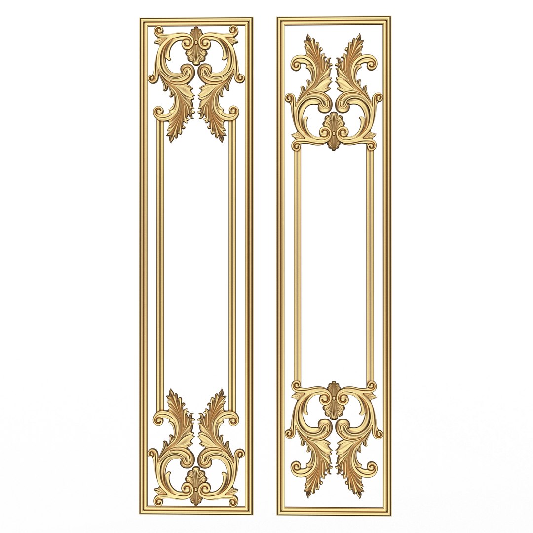 Boiserie Carved Decoration Panel 06 Model - TurboSquid 2158514