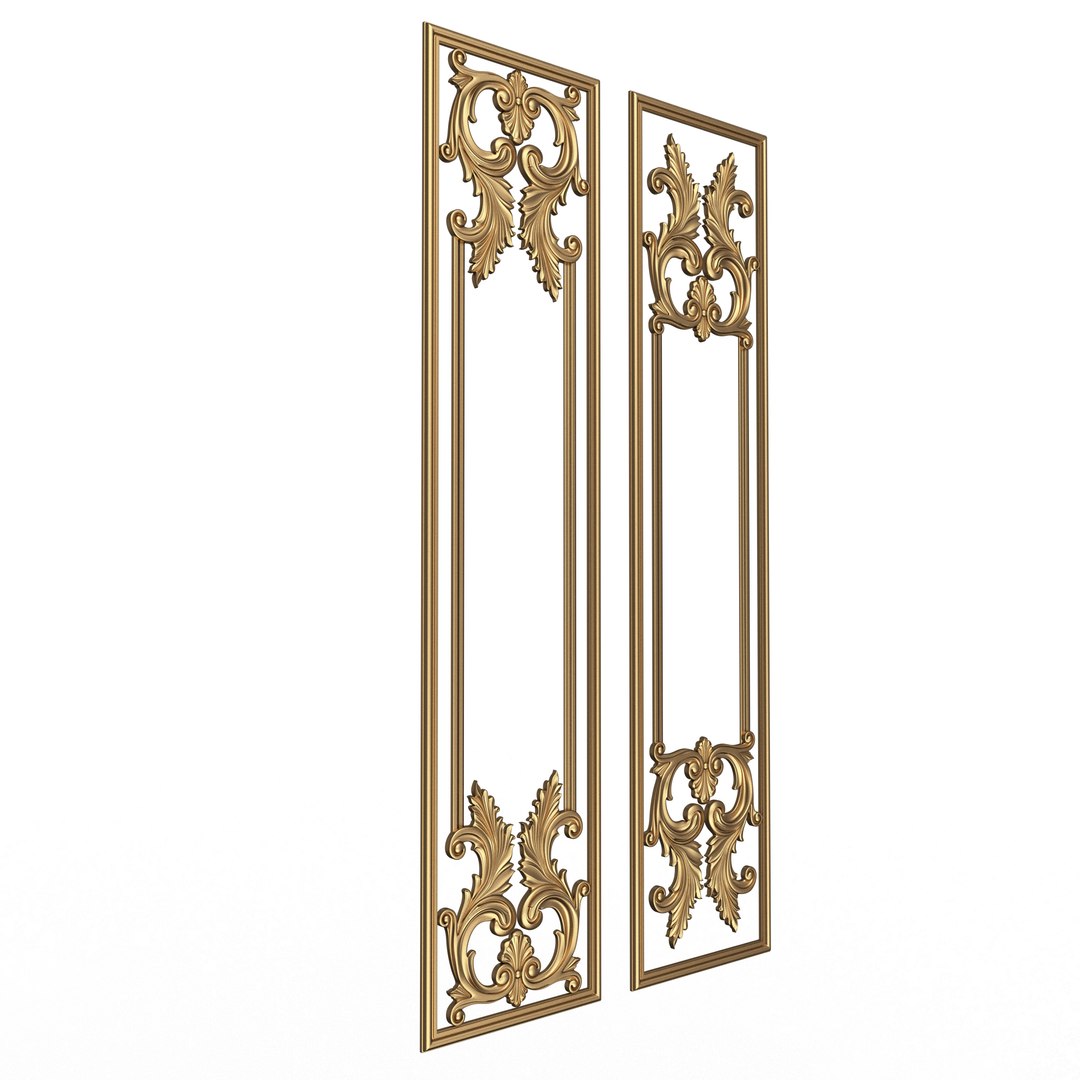 Boiserie Carved Decoration Panel 06 Model - TurboSquid 2158514