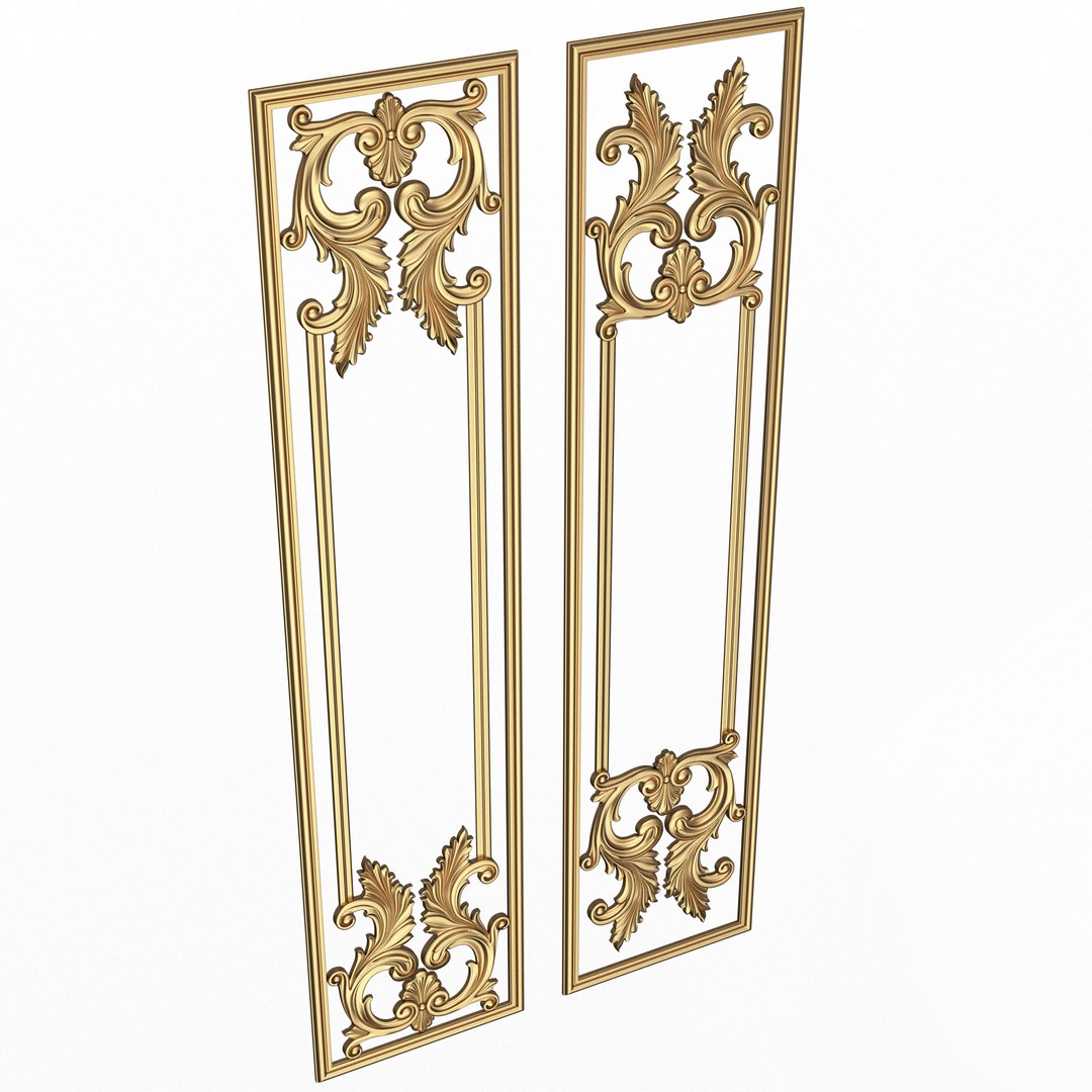 Boiserie Carved Decoration Panel 06 Model - TurboSquid 2158514