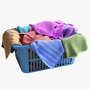 Basket Towels V1 3D model
