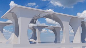 Voronoi Pillars Sci-Fi Outdoor Pavilion model