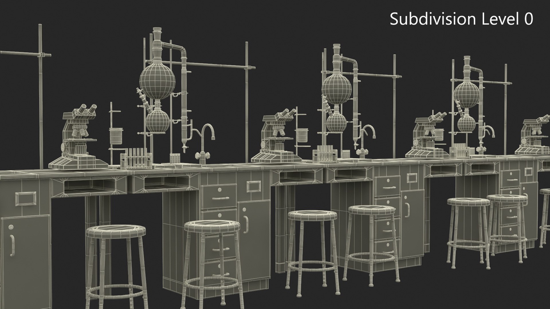 3D Laboratory Interior With Equipment And Furniture Model - TurboSquid ...