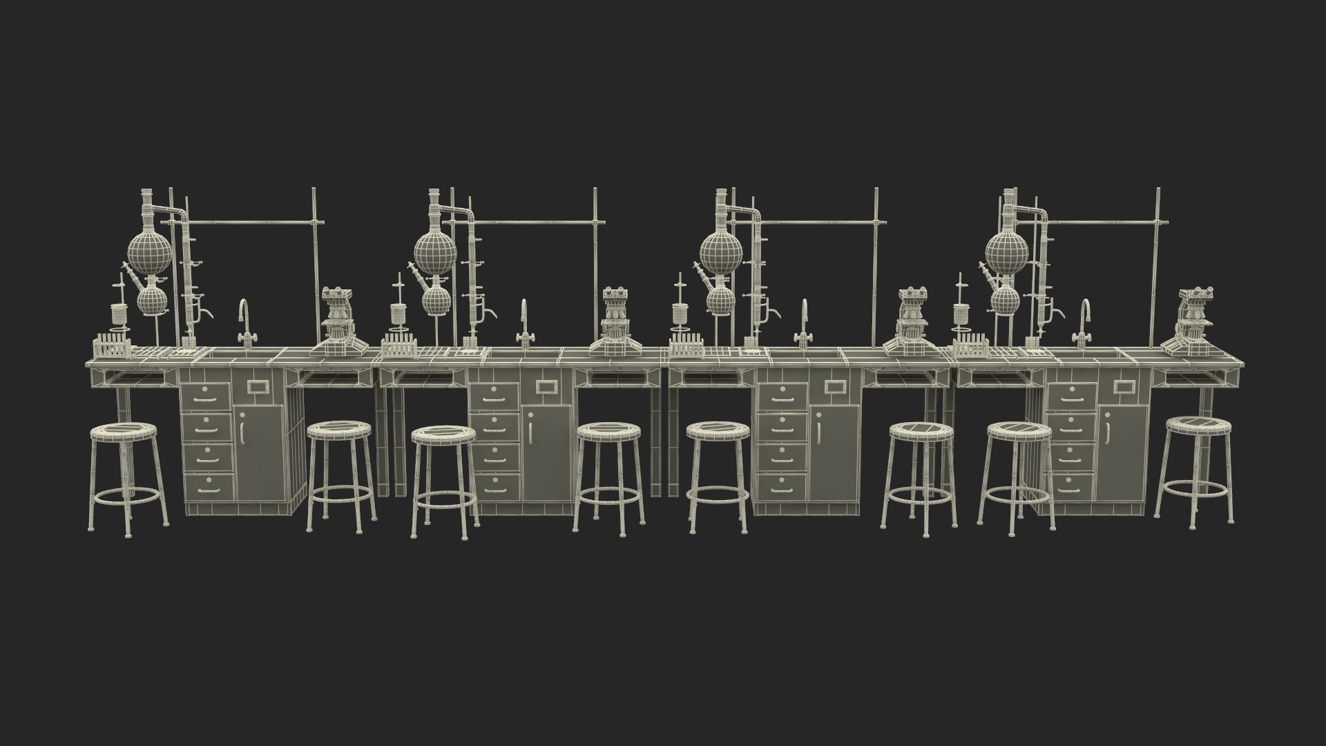 3D Laboratory Interior With Equipment And Furniture Model - TurboSquid ...