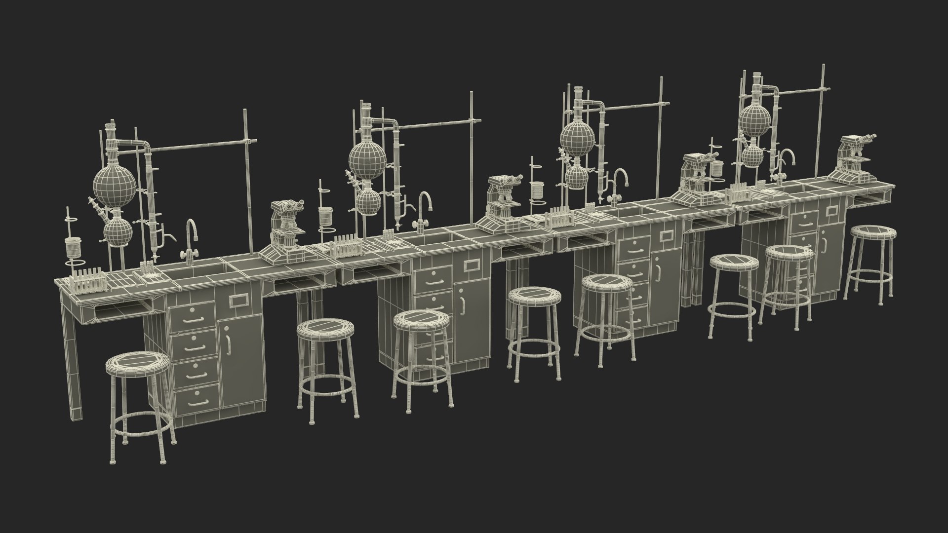 3D Laboratory Interior With Equipment And Furniture Model - TurboSquid ...