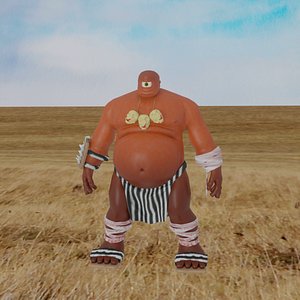 3D ogre-cyclope low poly uv  simple rigg game rdy