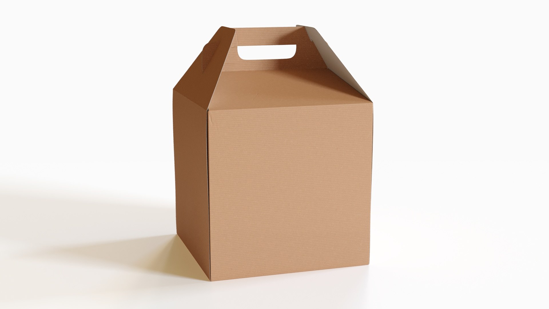W Packaging Tall Cake Box Kraft No Window 3D model preview