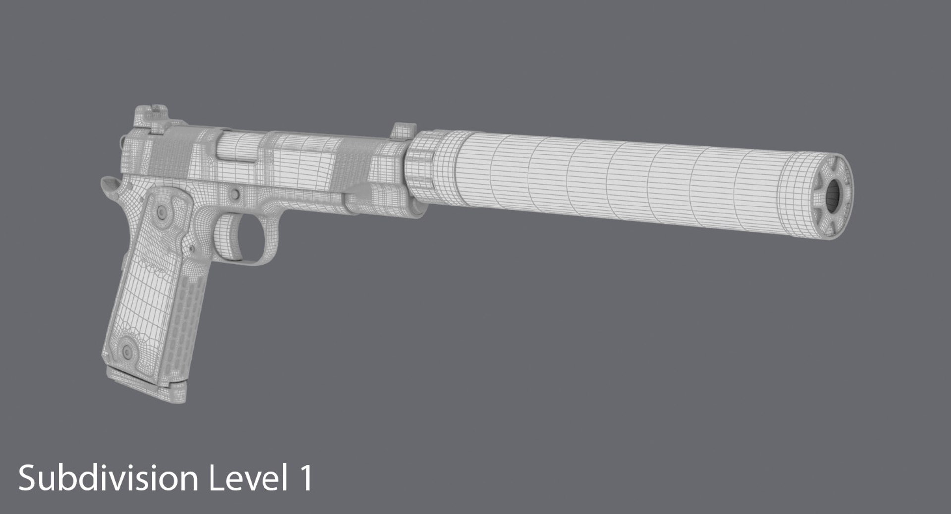 3D pistol silencer TurboSquid 1312651
