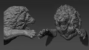 Lion leaping 3D model