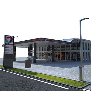 3D model total gas station