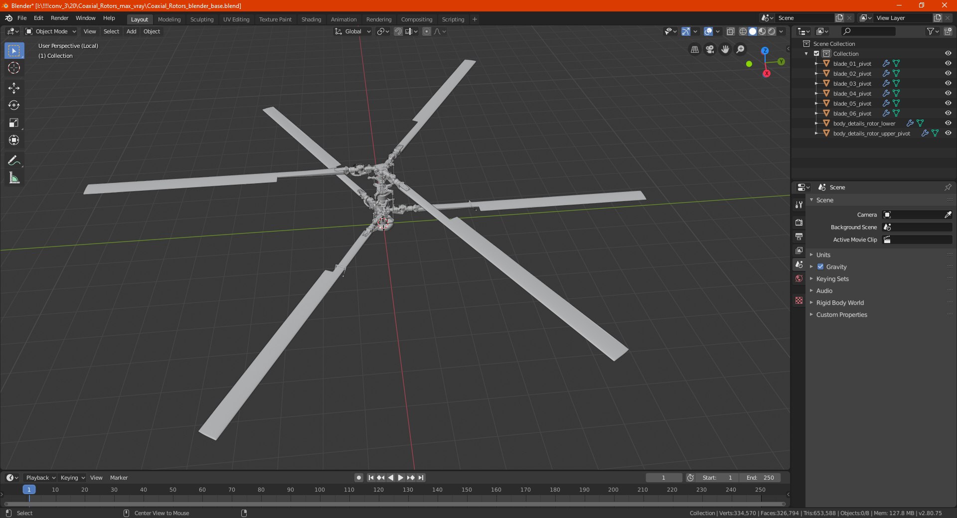 Coaxial Rotors 3D Model - TurboSquid 1768540