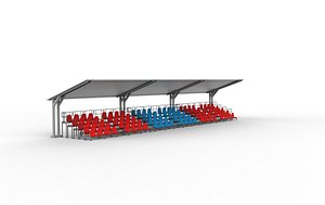 stadium bleacher 3D model 3D model