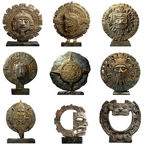 3D Mayan Artifacts Pack 9 model