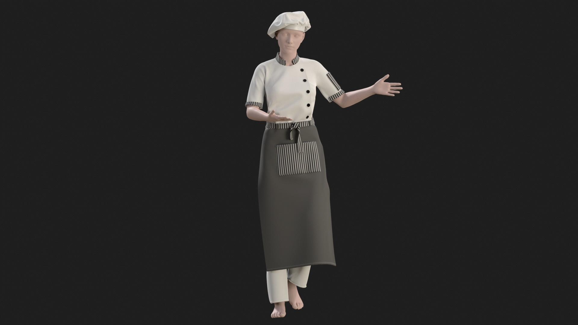 3D Chef Outfit With Texture - TurboSquid 2386818