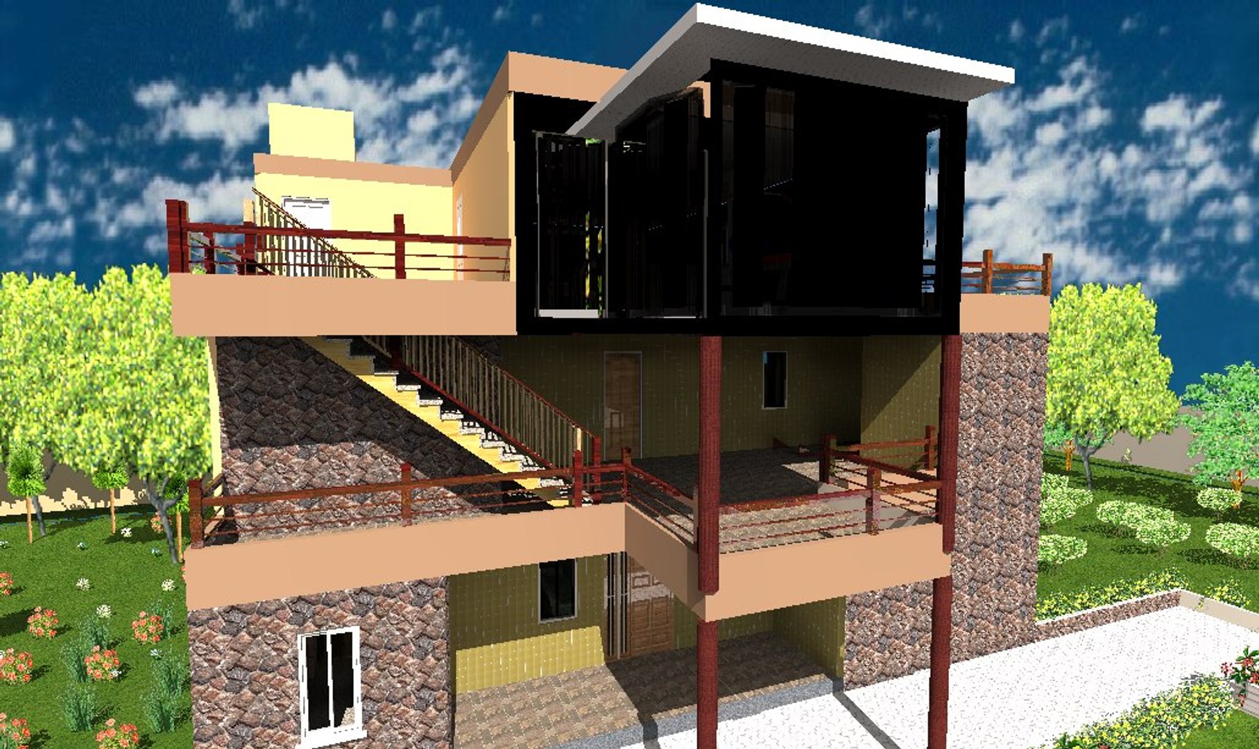 Indian Houses 3d Model