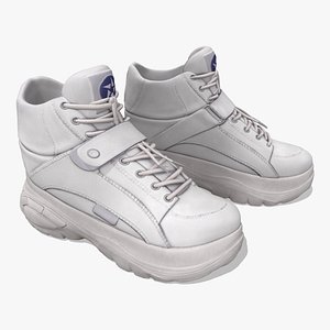 Female White Hip-Hop Sports Shoes 3D model