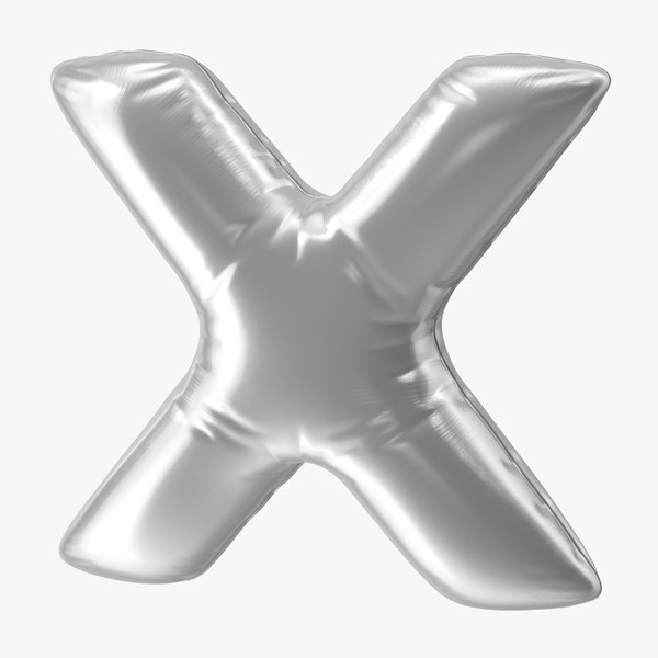 3D foil balloon letter x model