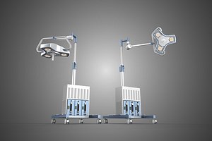 3D model FLOOR ROLLING STAND BATTERY PACK SURGICAL SURGERY LED LIGHT LAMP