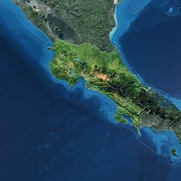 Costa Rica Map - 10K Realistic Satellite Terrain - Elevation