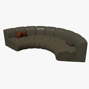 3D Modern Curved Sectional Sofa