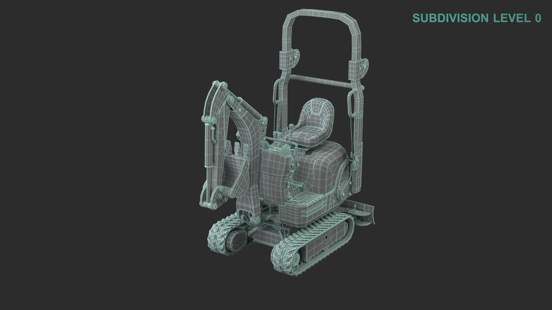 Tracked Mini Excavator 3D model https://p.turbosquid.com/ts-thumb/7j/b3KH0J/iF/wireframe0007/jpg/1682057994/1920x1080/fit_q87/d42e2a3b1a63d6510e4d83700a495af3d521f331/wireframe0007.jpg