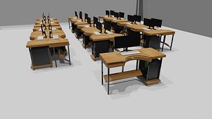 Table Computer work Simple Furnishings 3D model
