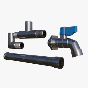 Tap water and Pipe 3D model