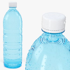 Chilled Plastic Bottle with Drinking Water and Condensation