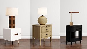Side Table and Lamp Collection 1 3D model