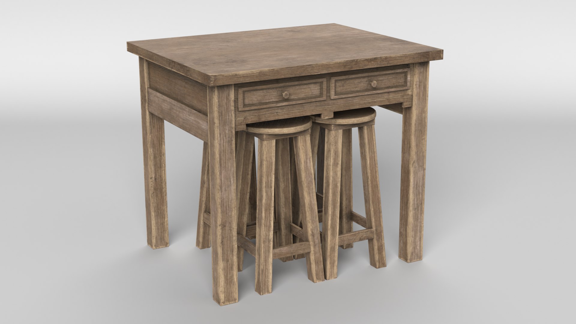 Old Bar Table 3D Model TurboSquid 1609506