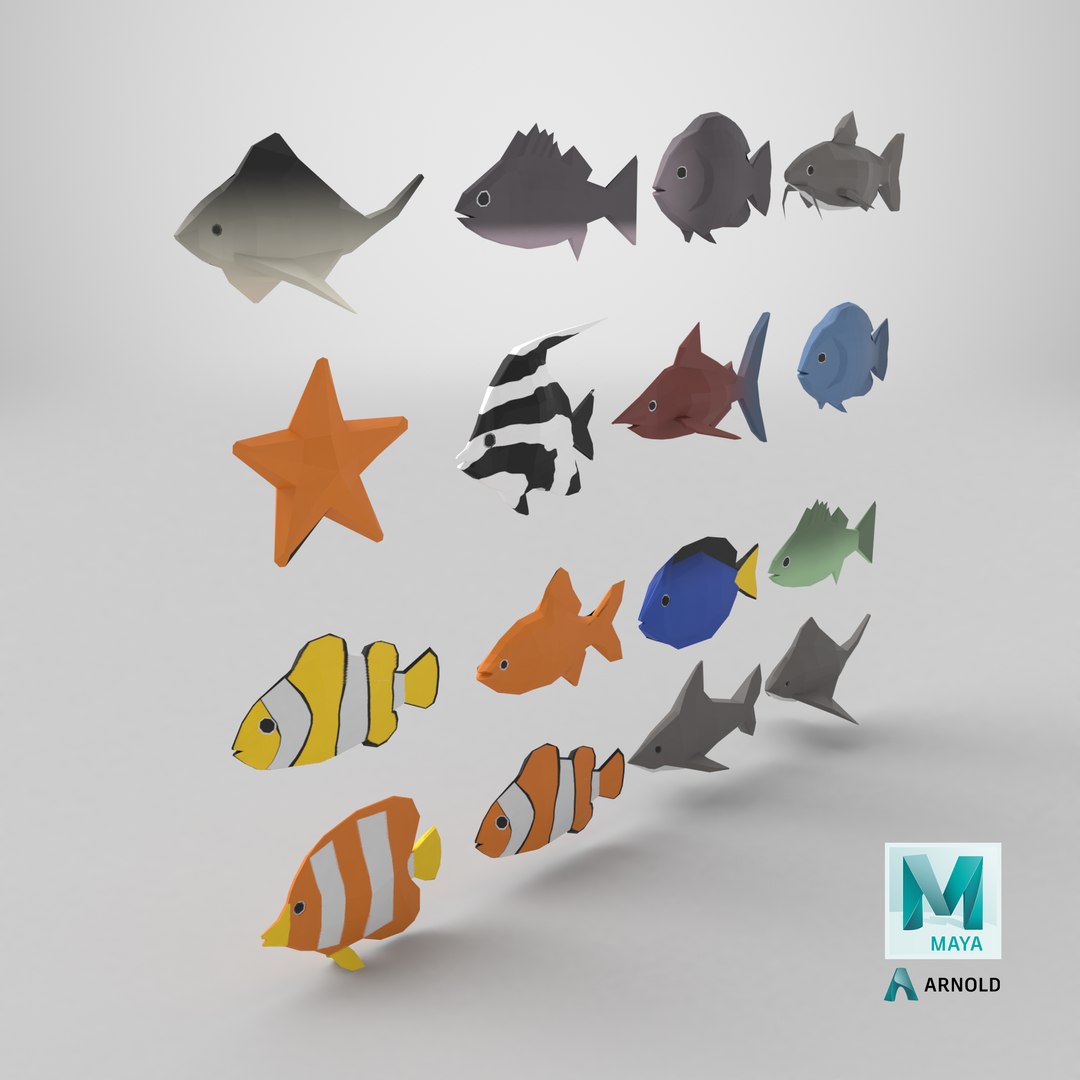 Low Poly Fishes Pack Rigged 3D model https://p.turbosquid.com/ts-thumb/7k/3ho56Z/UQ/stemcell_maya_arnold_render/png/1773678901/1920x1080/fit_q87/26fd465066d481de57c3d32388e9b38150734ee5/stemcell_maya_arnold_render.jpg
