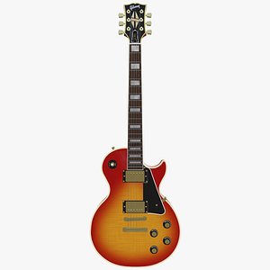 3D Gibson Les Paul Custom Cherry Sunburst Finish model