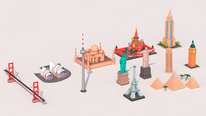 Polygonia Cartoon World Landmarks Pack