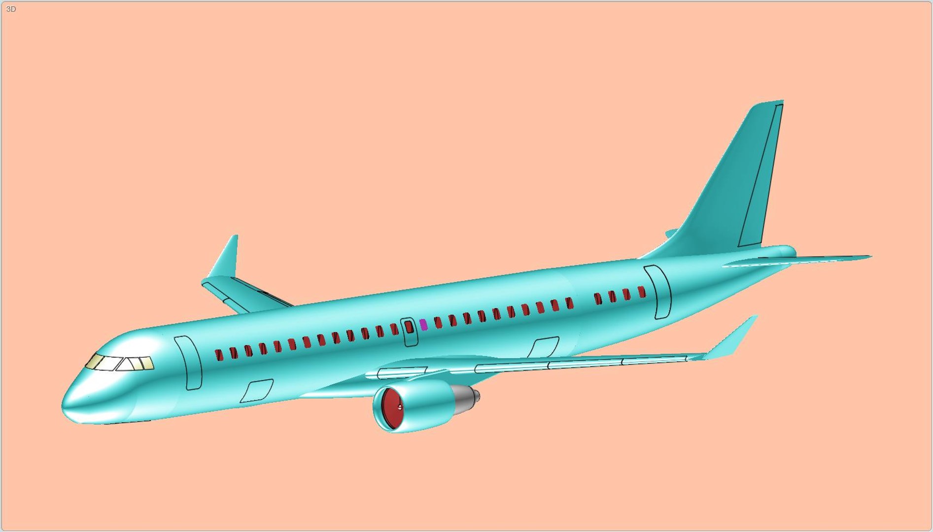 3dsmax Embraer Commercial Aircraft Solid