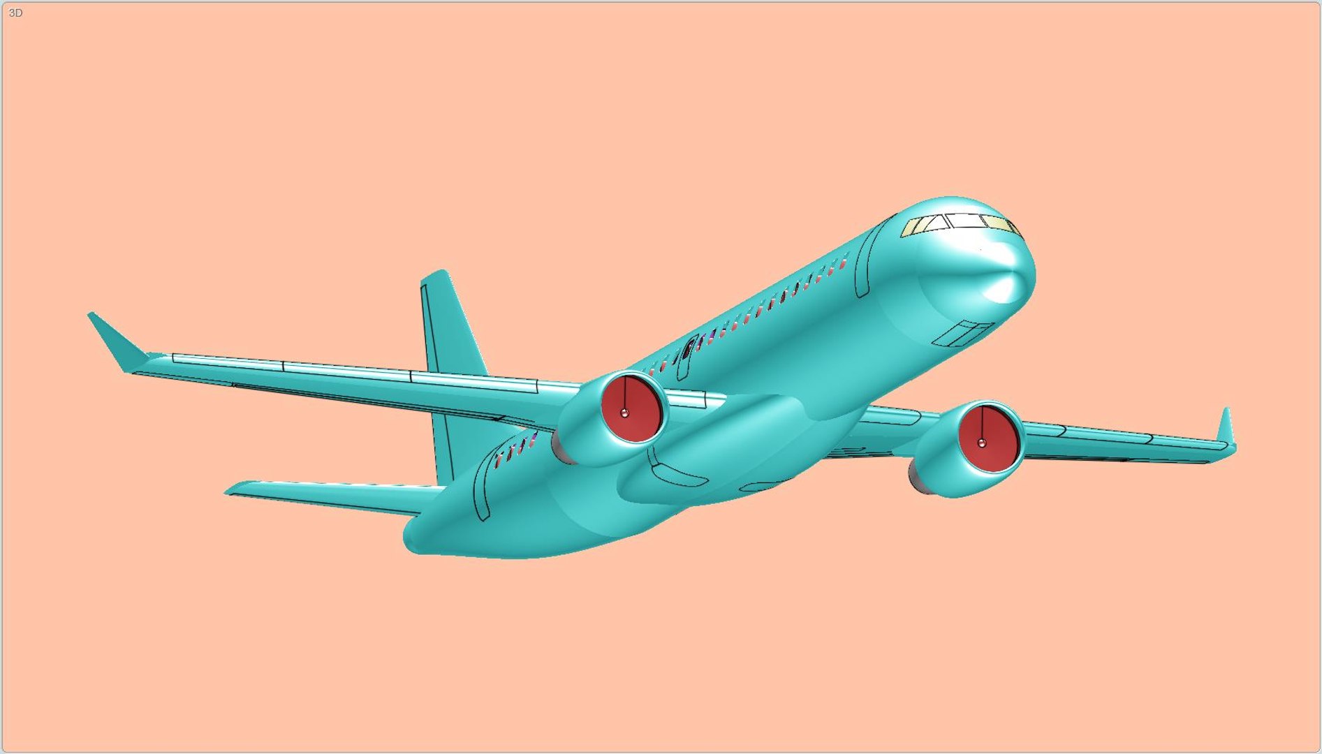 3dsmax Embraer Commercial Aircraft Solid