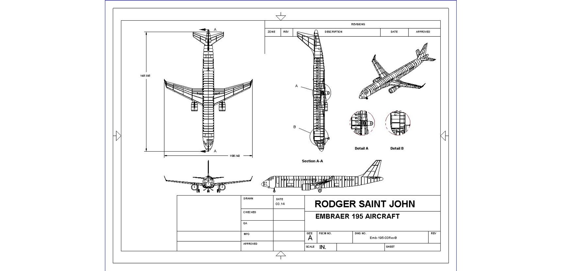 3dsmax Embraer Commercial Aircraft Solid