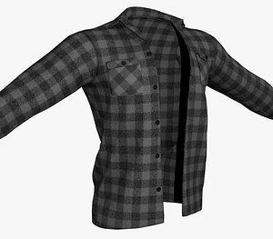 3D Gray Flannel Shirt