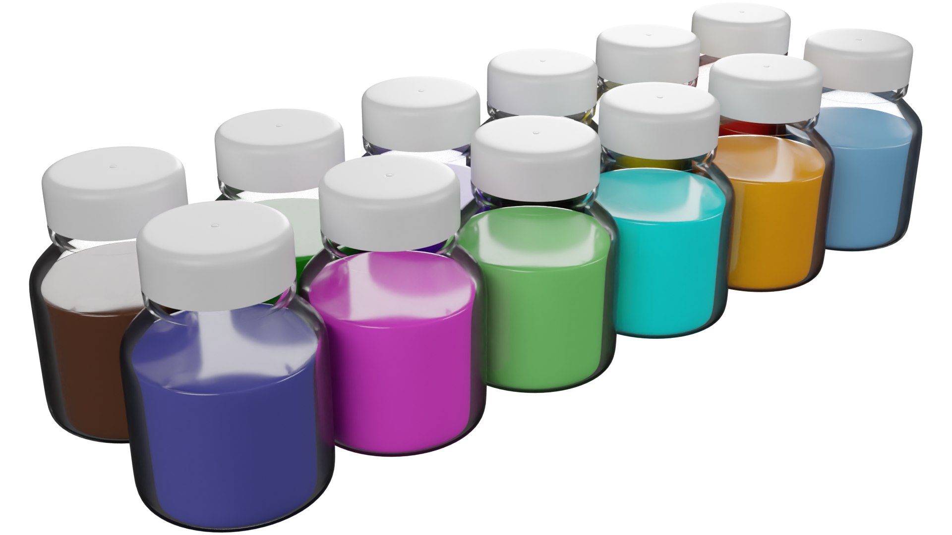 Water Color Bottles 3D Model - TurboSquid 2228947