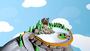Cartoon Scene Snow Chrisrmas