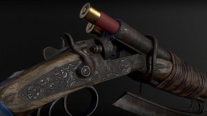 shotgun sawed gun 3D model