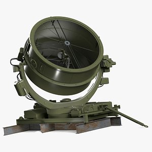 Military Equipment Anti Aircraft Searchlight Green New on Beams Rigged