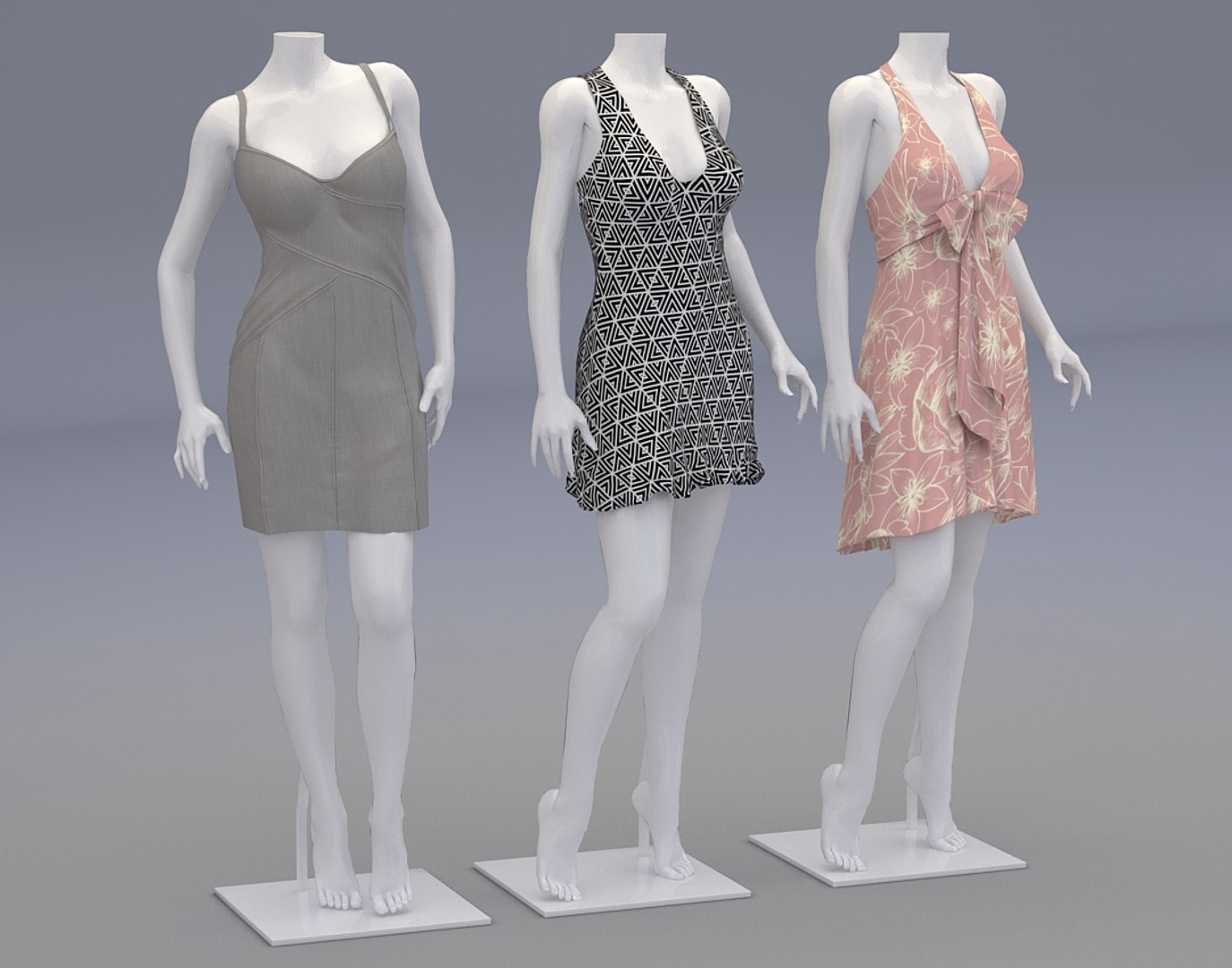 3d fbx woman mannequin clothes