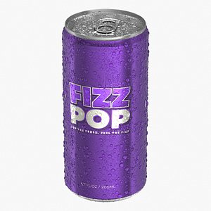 Slim Soda Can With Droplets 200ml V2 3D