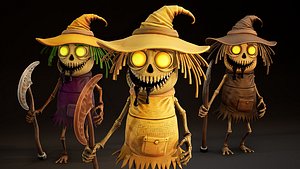 3D Stylized Scarecrow Character Pack