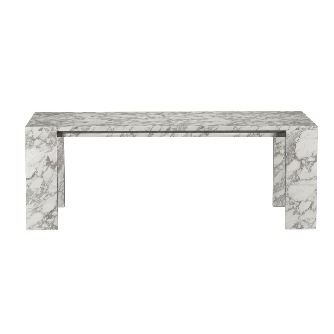 3D Model WYETH ITALIAN TRAVERTINE PARSONS RECTANGULAR DINING TABLE ...