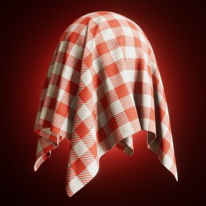 Picnic Blanket Fabric - Procedural Plaid Checkered Material model