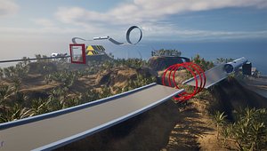 3D Modular Arcade Racing Track model
