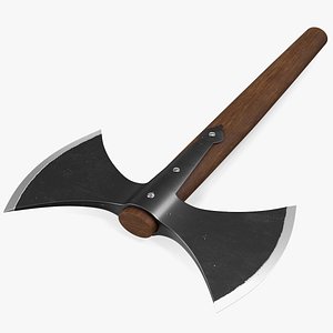 throwing double bladed axe weapon 3D model