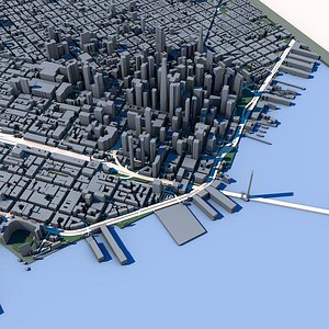 3D San Francisco Cityscape 3D Model Golden Gate Bridge Bay Area Skyline California