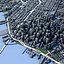 Modelo 3D da paisagem urbana de São Francisco, Ponte Golden Gate, horizonte da Baía de São Francisco, Califórnia